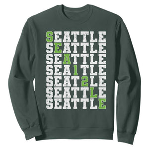 Seattle Fan 12 Athletic Number Sweatshirt City Football Game Day TS11 Dark Forest Green Print Your Wear
