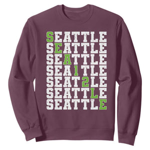Seattle Fan 12 Athletic Number Sweatshirt City Football Game Day TS11 Maroon Print Your Wear