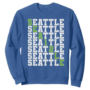 Seattle Fan 12 Athletic Number Sweatshirt City Football Game Day TS11 Royal Blue Print Your Wear