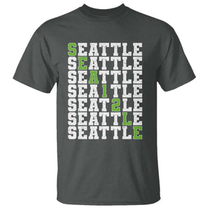 Seattle Fan 12 Athletic Number T Shirt City Football Game Day TS11 Dark Heather Print Your Wear