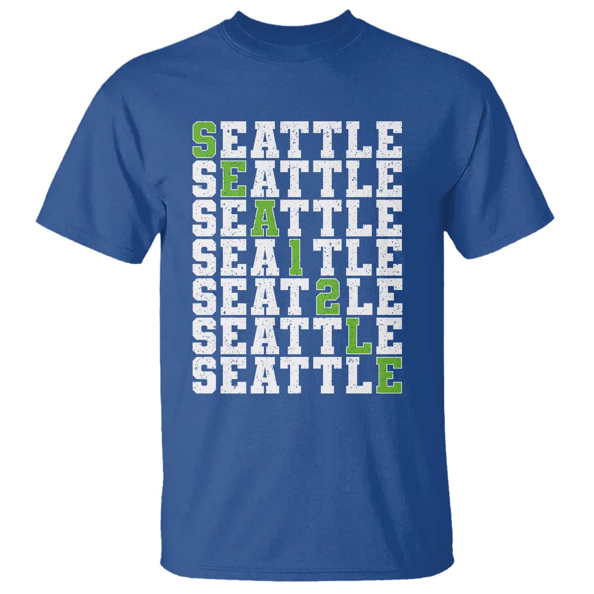 Seattle Fan 12 Athletic Number T Shirt City Football Game Day TS11 Royal Blue Print Your Wear