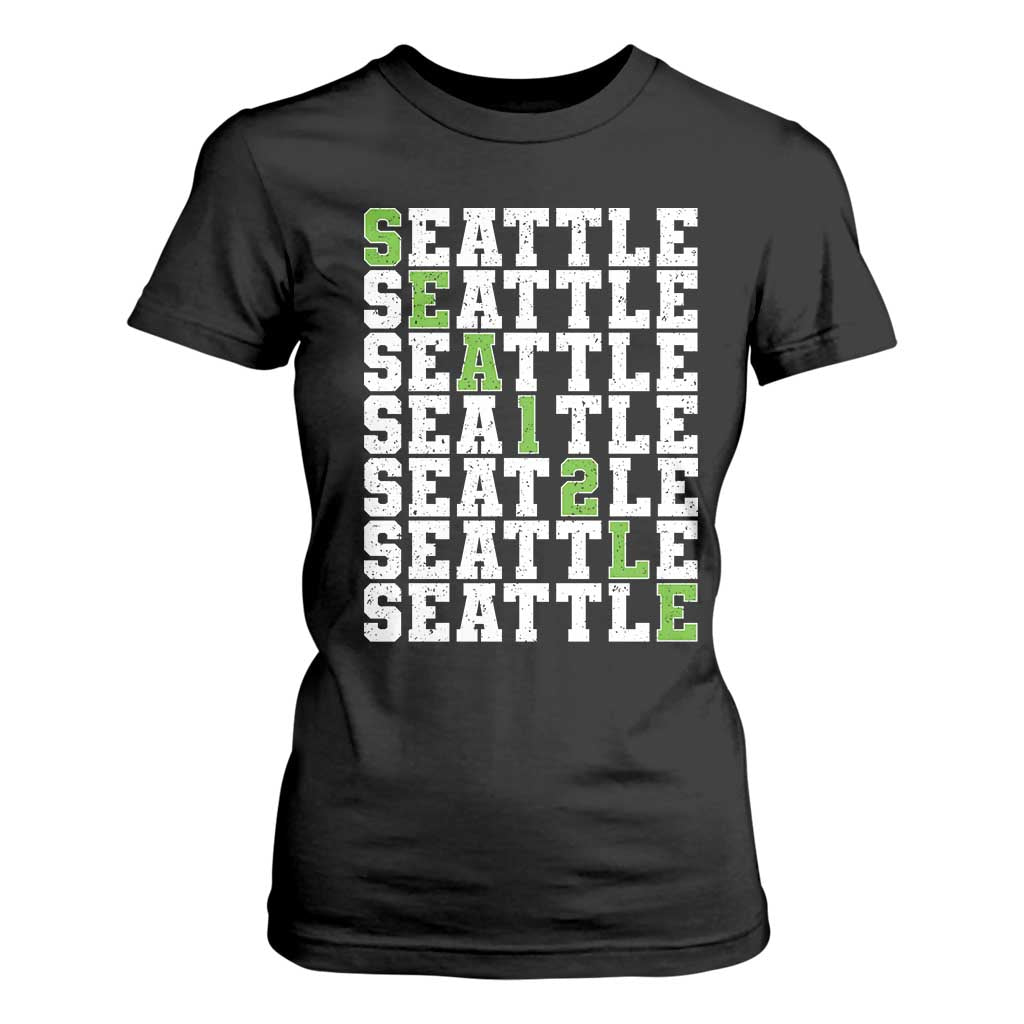 Seattle Fan 12 Athletic Number T Shirt For Women City Football Game Day TS11 Black Print Your Wear