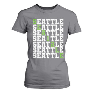Seattle Fan 12 Athletic Number T Shirt For Women City Football Game Day TS11 Charcoal Print Your Wear
