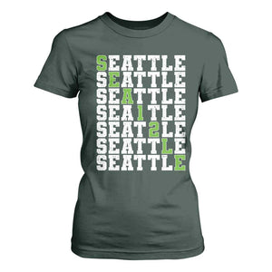 Seattle Fan 12 Athletic Number T Shirt For Women City Football Game Day TS11 Dark Forest Green Print Your Wear