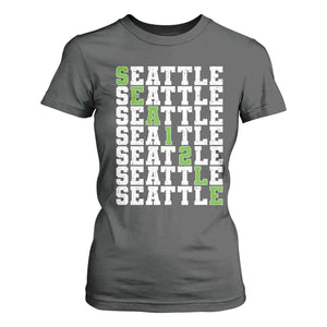 Seattle Fan 12 Athletic Number T Shirt For Women City Football Game Day TS11 Dark Heather Print Your Wear