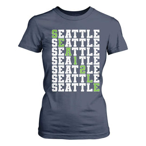 Seattle Fan 12 Athletic Number T Shirt For Women City Football Game Day TS11 Navy Print Your Wear