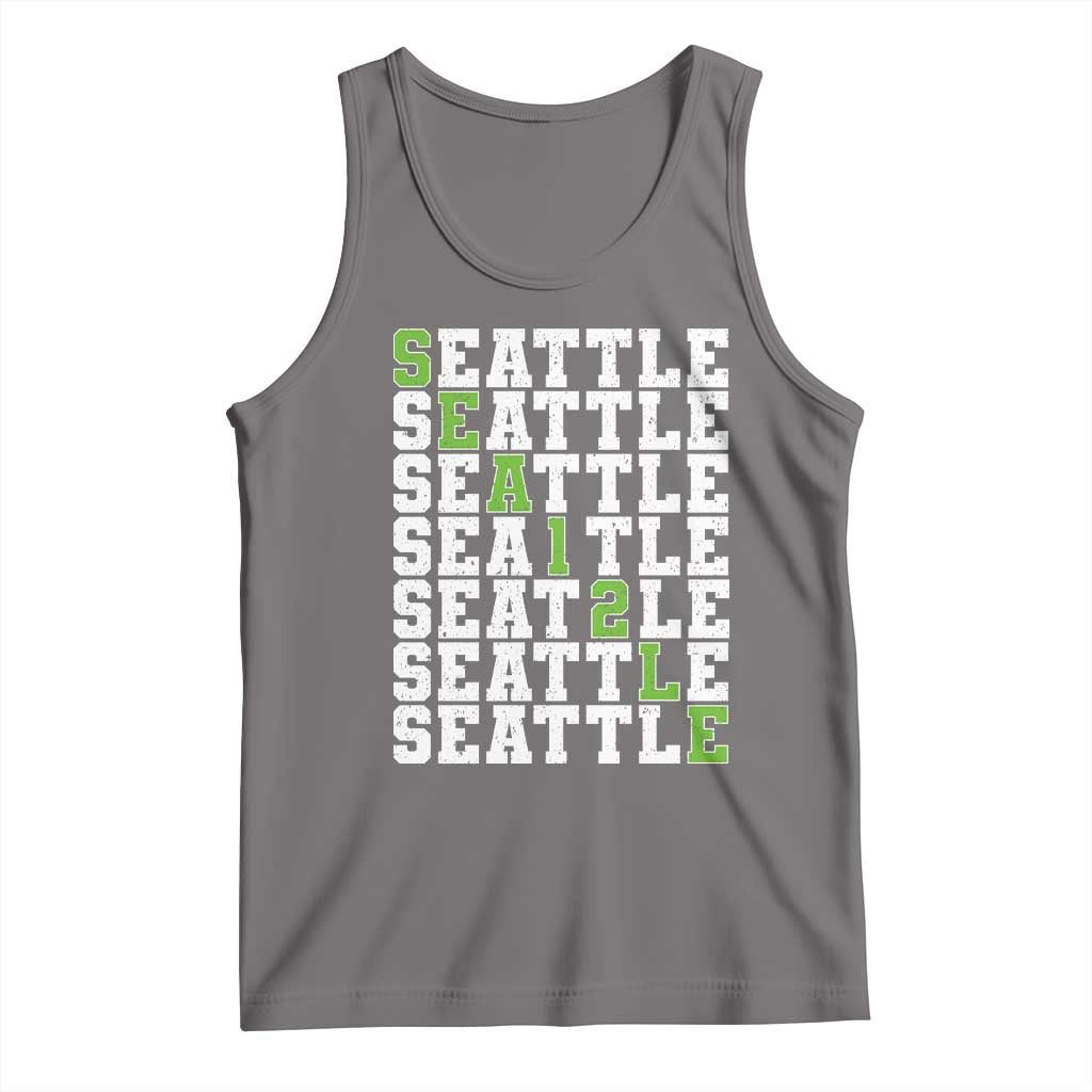 Seattle Fan 12 Athletic Number Tank Top City Football Game Day TS11 Deep Heather Print Your Wear