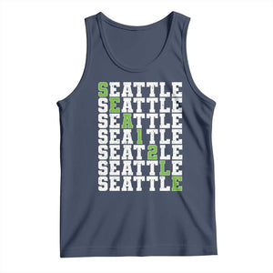 Seattle Fan 12 Athletic Number Tank Top City Football Game Day TS11 Navy Print Your Wear