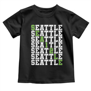 Seattle Fan 12 Athletic Number Toddler T Shirt City Football Game Day TS11 Black Print Your Wear
