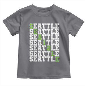 Seattle Fan 12 Athletic Number Toddler T Shirt City Football Game Day TS11 Charcoal Print Your Wear