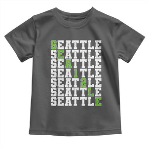 Seattle Fan 12 Athletic Number Toddler T Shirt City Football Game Day TS11 Dark Heather Print Your Wear