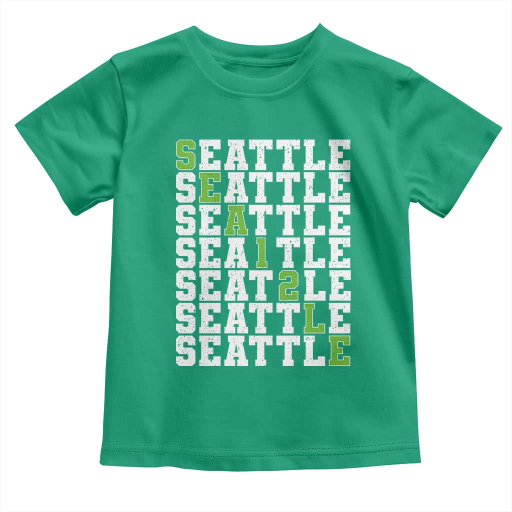 Seattle Fan 12 Athletic Number Toddler T Shirt City Football Game Day TS11 Irish Green Print Your Wear