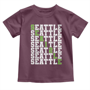 Seattle Fan 12 Athletic Number Toddler T Shirt City Football Game Day TS11 Maroon Print Your Wear