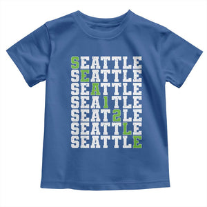 Seattle Fan 12 Athletic Number Toddler T Shirt City Football Game Day TS11 Royal Blue Print Your Wear