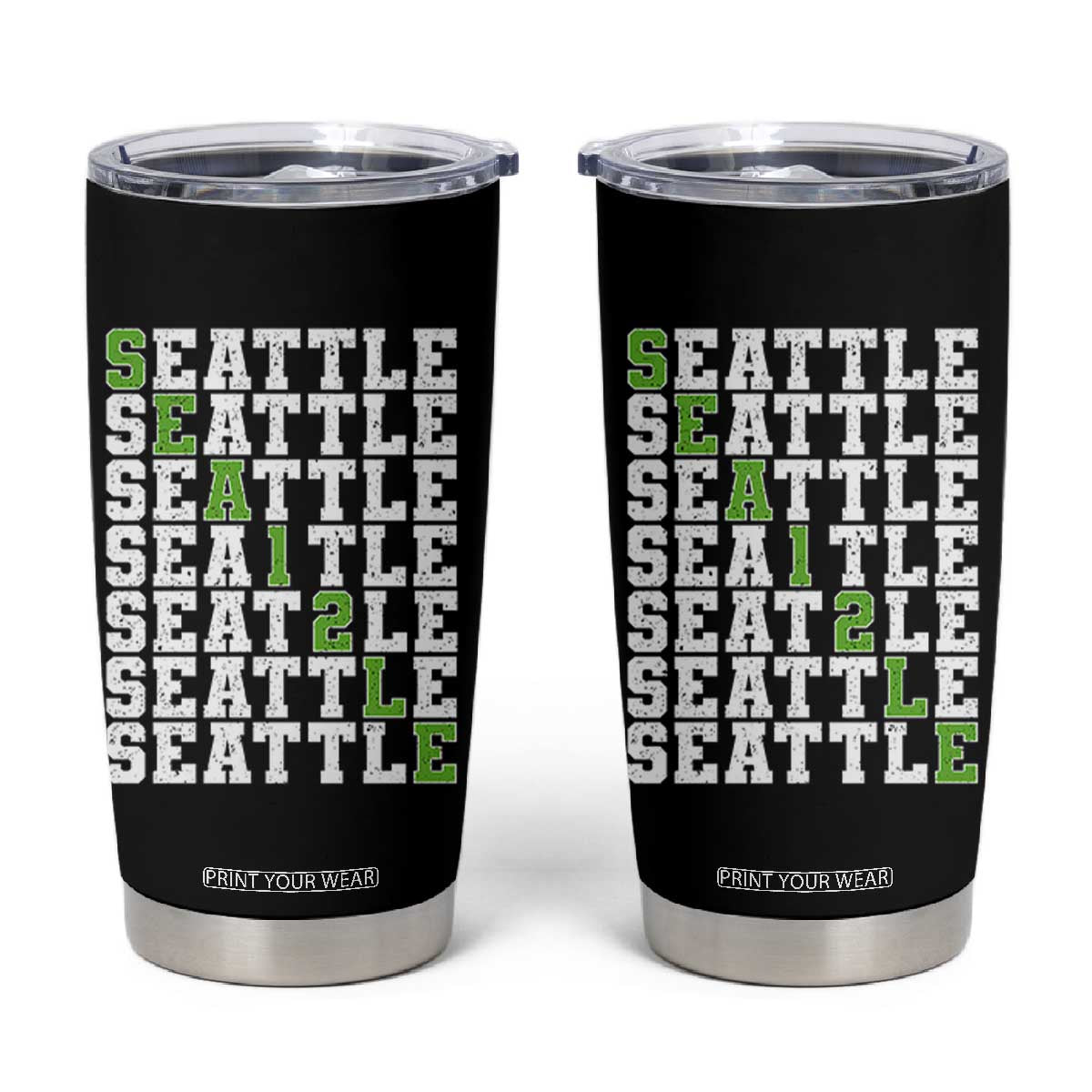 Seattle Fan 12 Athletic Number Tumbler Cup City Football Game Day TS11 Black Print Your Wear