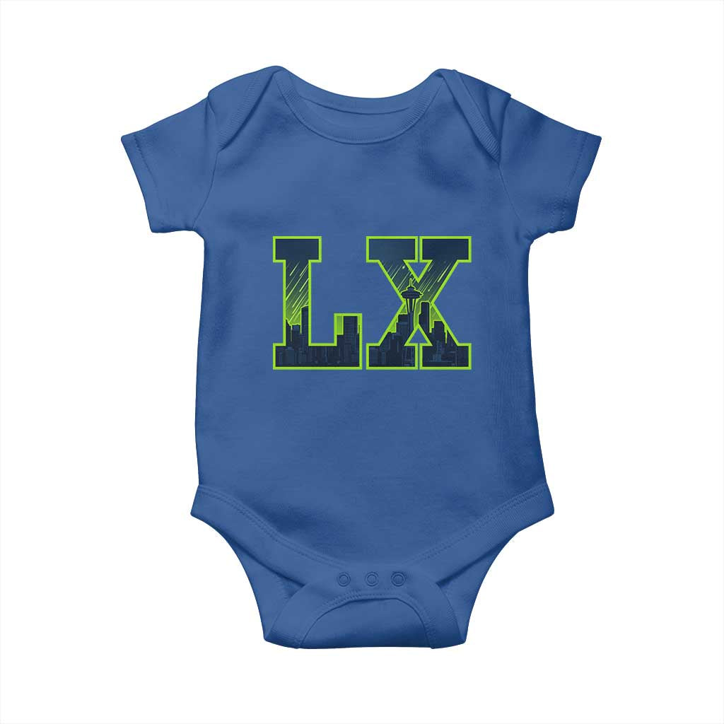 Seattle LX Game Day Washington Space Needle Skyline Baby Onesie TS11 Royal Blue Print Your Wear
