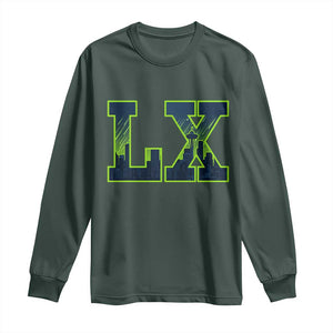 Seattle LX Game Day Washington Space Needle Skyline Long Sleeve Shirt TS11 Dark Forest Green Print Your Wear