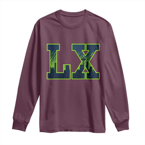 Seattle LX Game Day Washington Space Needle Skyline Long Sleeve Shirt TS11 Maroon Print Your Wear