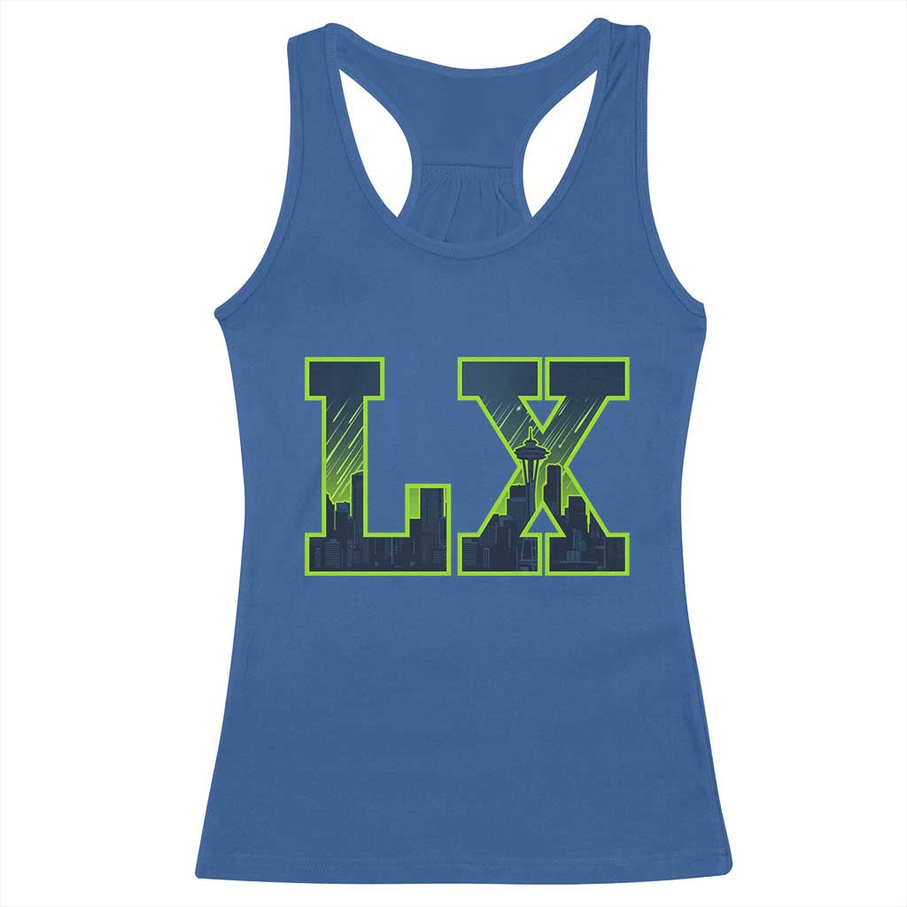 Seattle LX Game Day Washington Space Needle Skyline Racerback Tank Top TS11 Royal Blue Print Your Wear