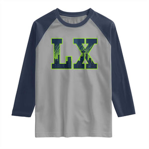 Seattle LX Game Day Washington Space Needle Skyline Raglan Shirt TS11 Sport Gray Navy Print Your Wear