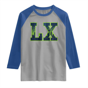 Seattle LX Game Day Washington Space Needle Skyline Raglan Shirt TS11 Sport Gray Royal Print Your Wear