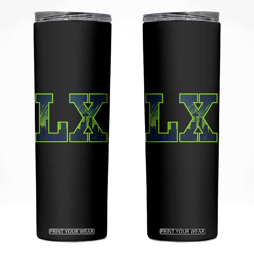 Seattle LX Game Day Washington Space Needle Skyline Skinny Tumbler TS11 Black Print Your Wear