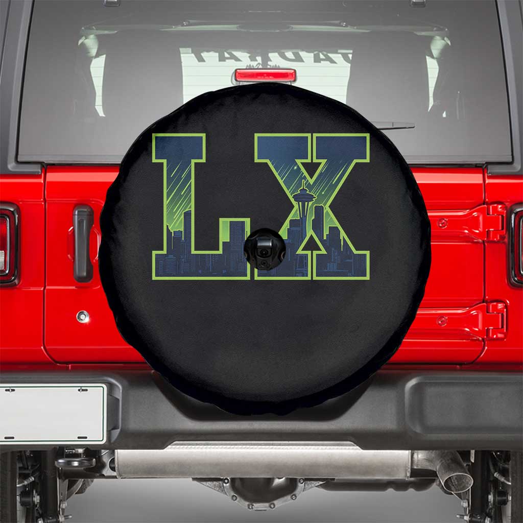 Seattle LX Game Day Washington Space Needle Skyline Spare Tire Cover TS11 Black Print Your Wear