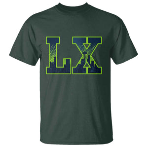 Seattle LX Game Day Washington Space Needle Skyline T Shirt TS11 Dark Forest Green Print Your Wear