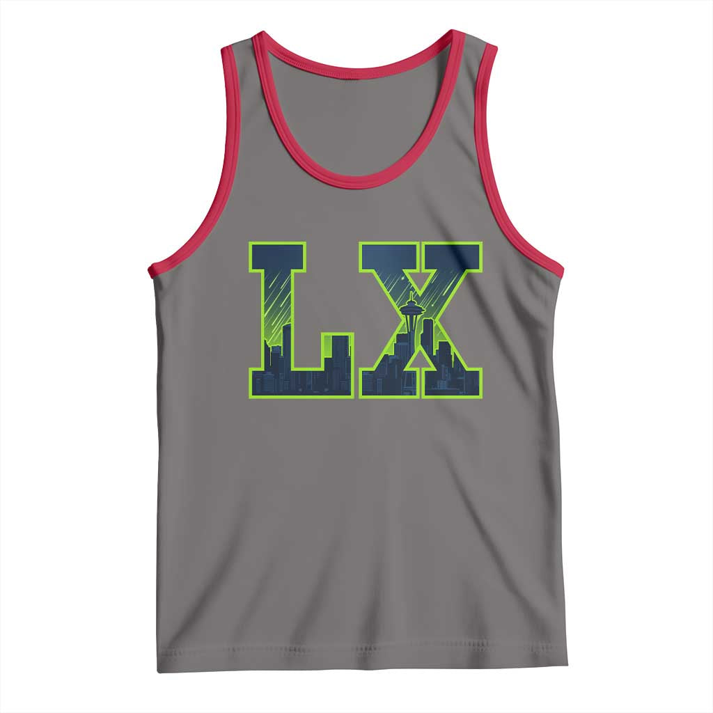 Seattle LX Game Day Washington Space Needle Skyline Tank Top TS11 Deep Heather Red Print Your Wear