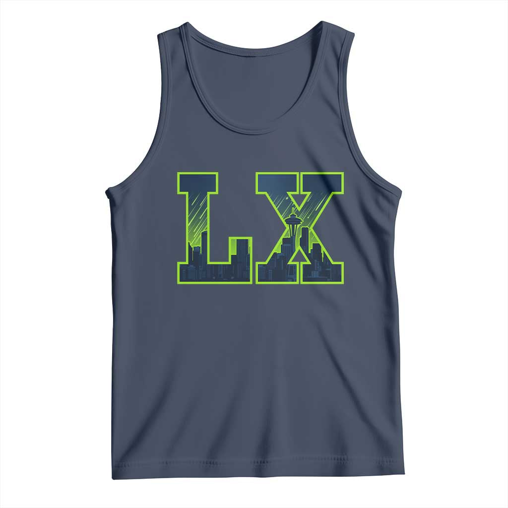 Seattle LX Game Day Washington Space Needle Skyline Tank Top TS11 Navy Print Your Wear