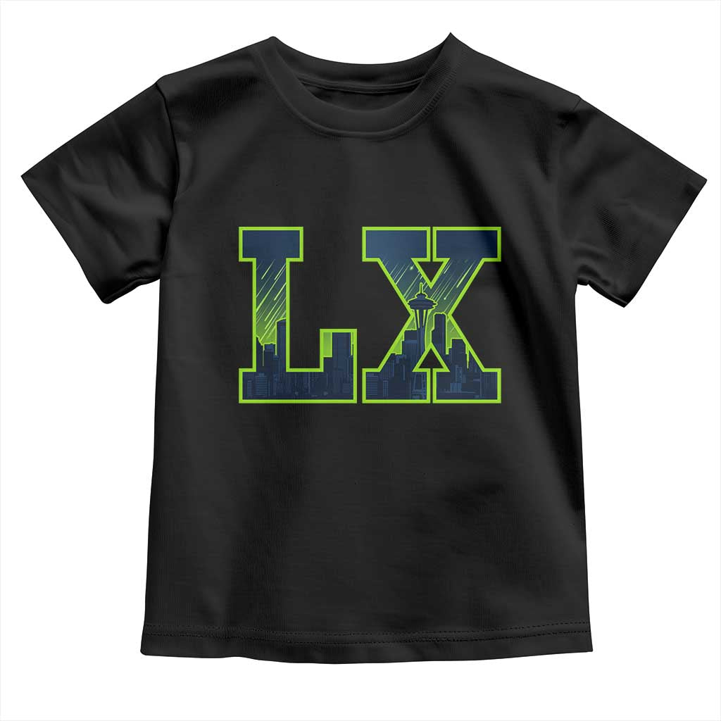 Seattle LX Game Day Washington Space Needle Skyline Toddler T Shirt TS11 Black Print Your Wear