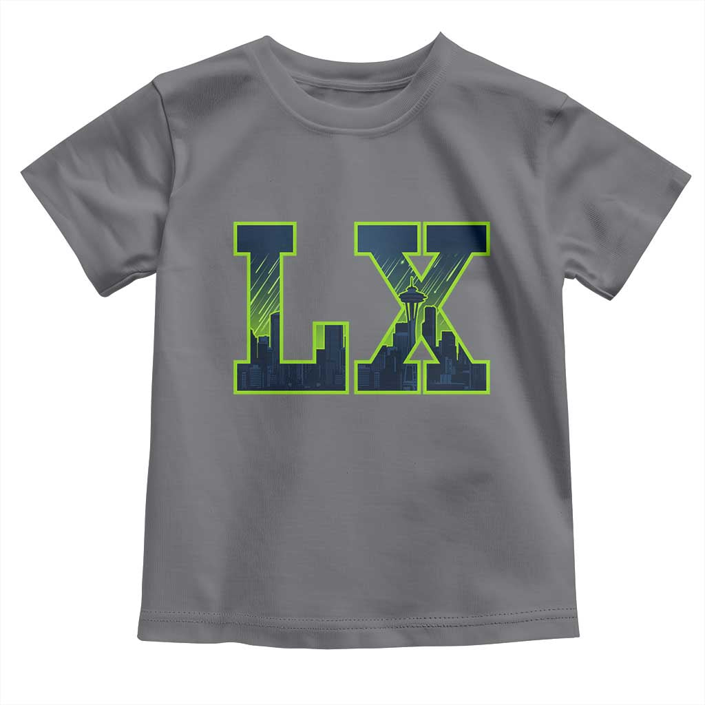 Seattle LX Game Day Washington Space Needle Skyline Toddler T Shirt TS11 Charcoal Print Your Wear