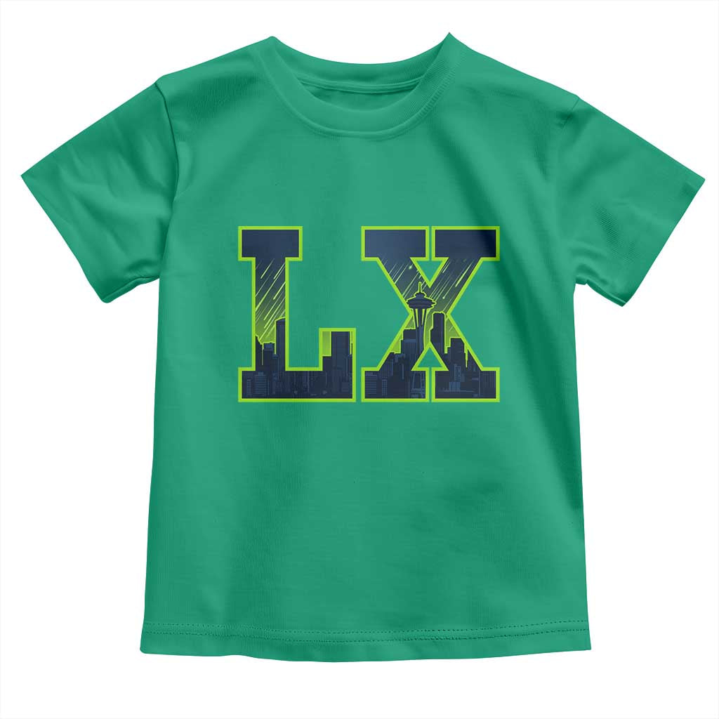 Seattle LX Game Day Washington Space Needle Skyline Toddler T Shirt TS11 Irish Green Print Your Wear