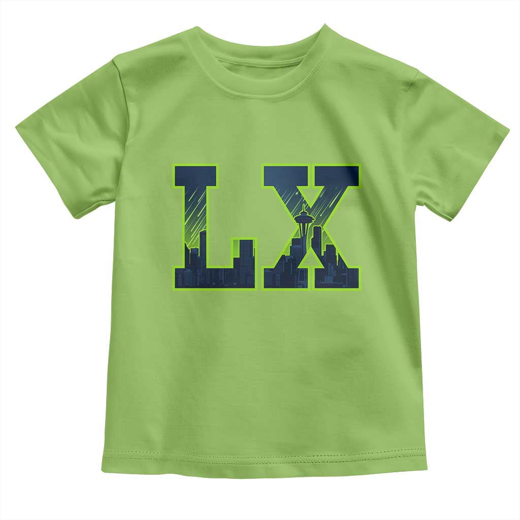Seattle LX Game Day Washington Space Needle Skyline Toddler T Shirt TS11 Lime Print Your Wear