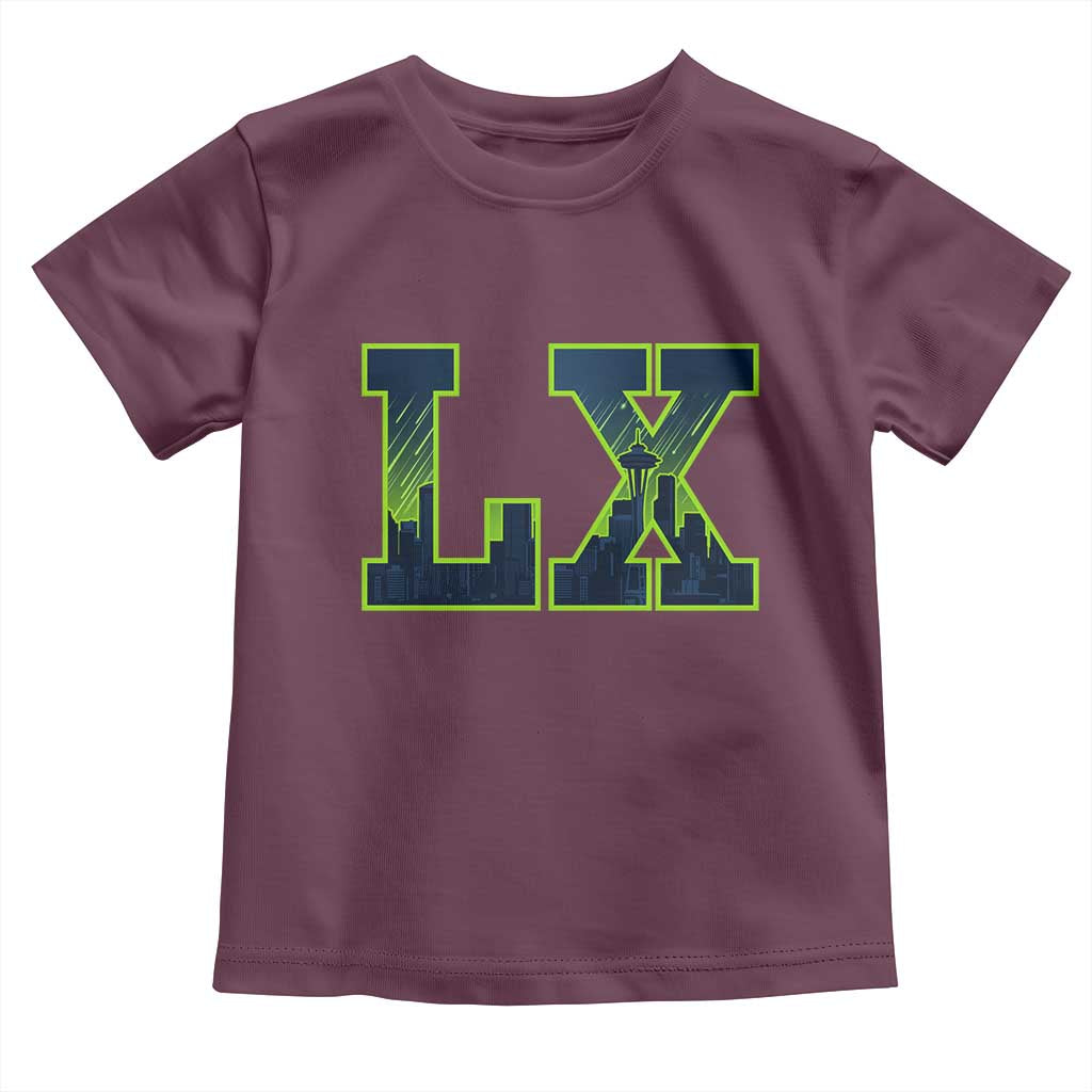 Seattle LX Game Day Washington Space Needle Skyline Toddler T Shirt TS11 Maroon Print Your Wear