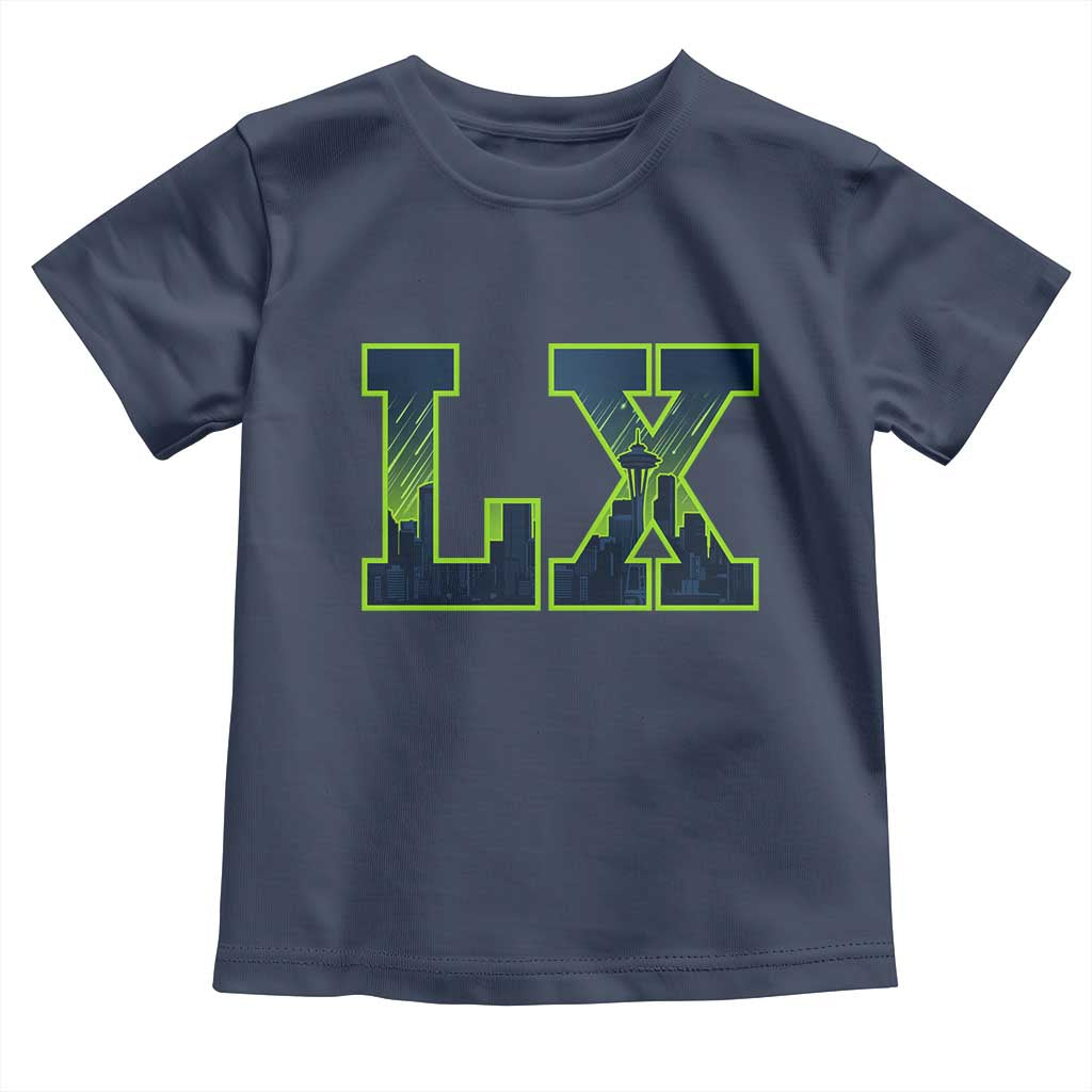 Seattle LX Game Day Washington Space Needle Skyline Toddler T Shirt TS11 Navy Print Your Wear