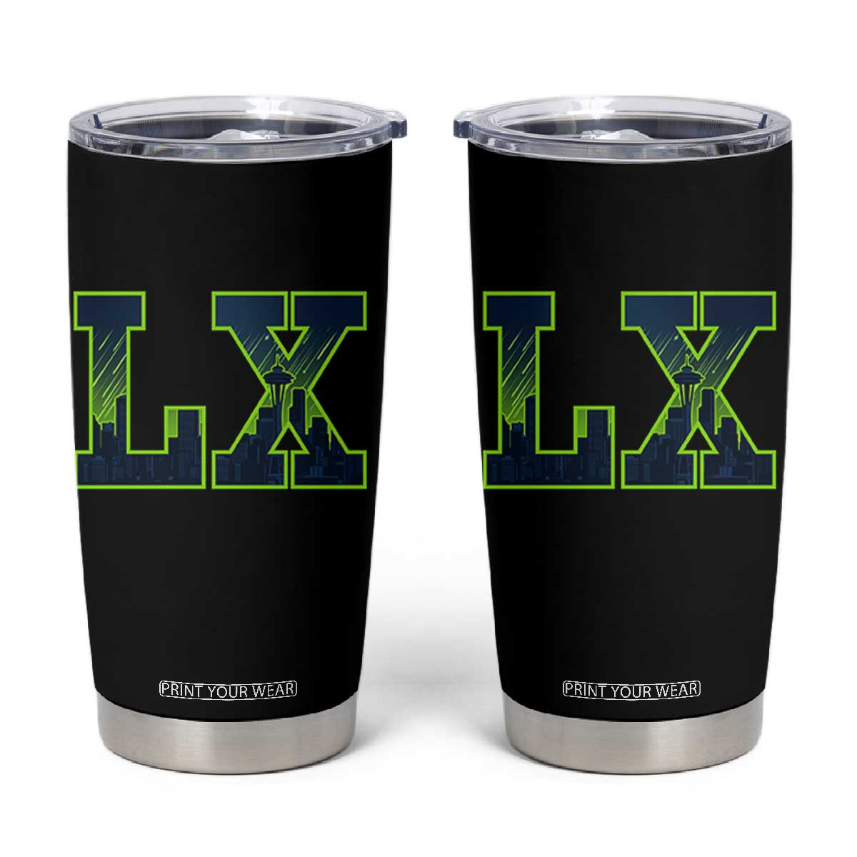 Seattle LX Game Day Washington Space Needle Skyline Tumbler Cup TS11 Black Print Your Wear