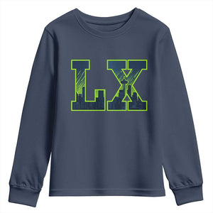 Seattle LX Game Day Washington Space Needle Skyline Youth Sweatshirt TS11 Navy Print Your Wear