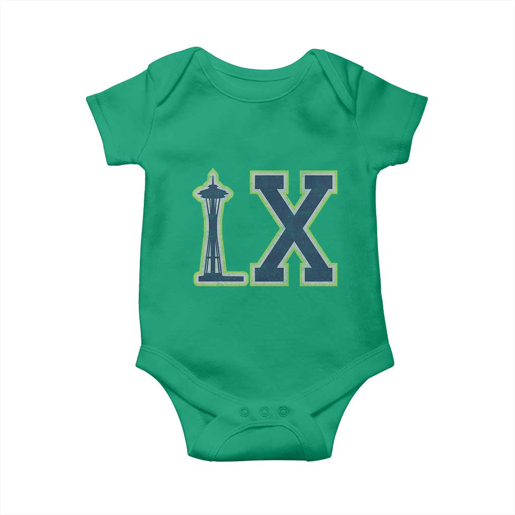 Seattle LX Game Day Washington Space Needle Sport Fan Baby Onesie TS11 Irish Green Print Your Wear