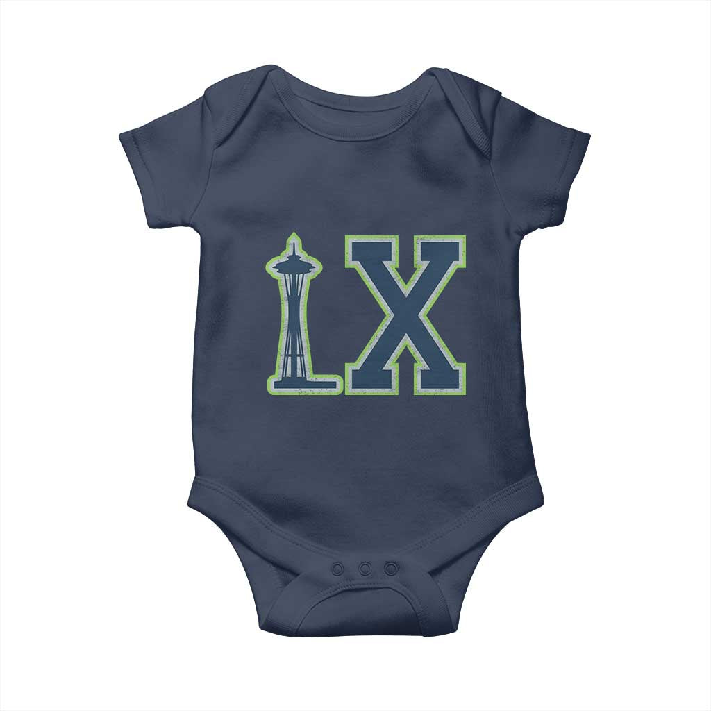 Seattle LX Game Day Washington Space Needle Sport Fan Baby Onesie TS11 Navy Print Your Wear