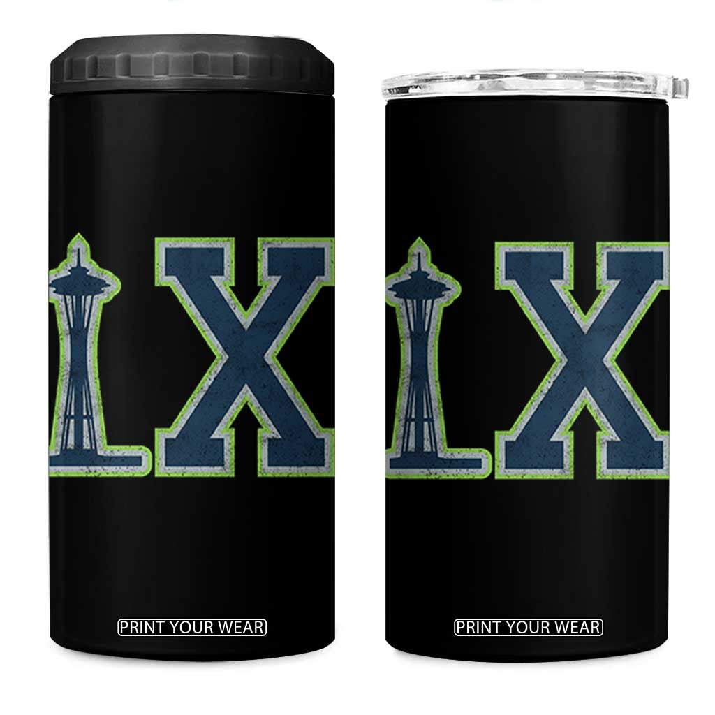 Seattle LX Game Day Washington Space Needle Sport Fan 4 in 1 Can Cooler Tumbler TS11 One Size: 16 oz Black Print Your Wear