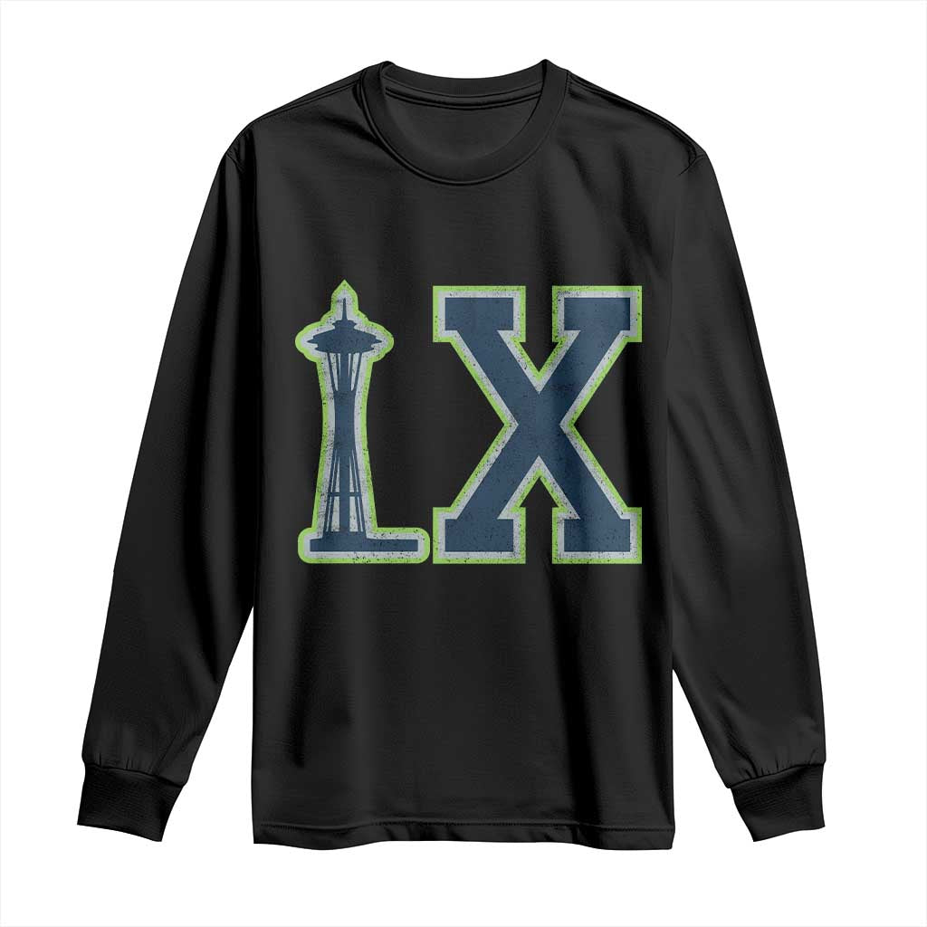 Seattle LX Game Day Washington Space Needle Sport Fan Long Sleeve Shirt TS11 Black Print Your Wear