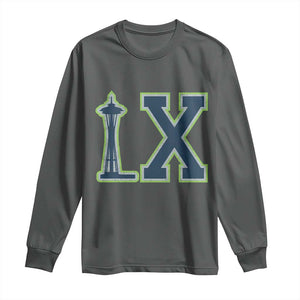 Seattle LX Game Day Washington Space Needle Sport Fan Long Sleeve Shirt TS11 Dark Heather Print Your Wear