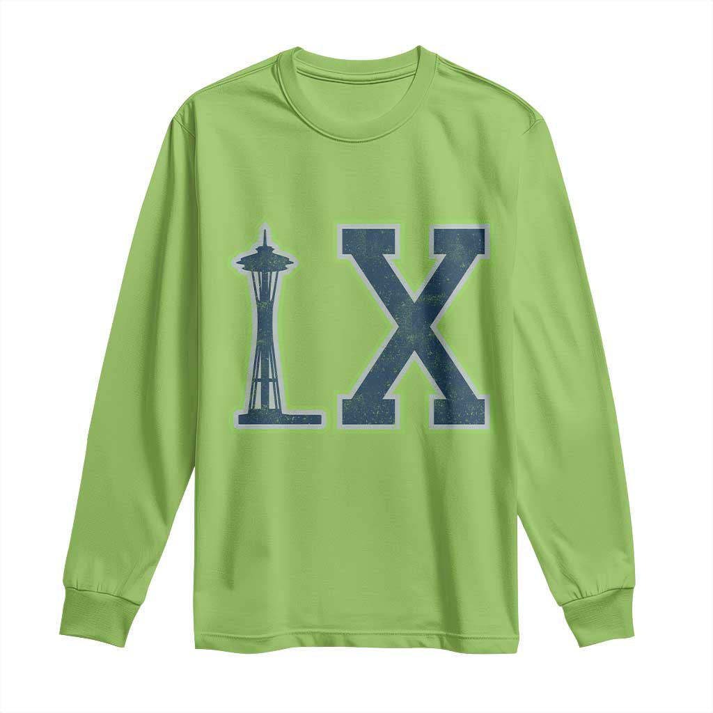 Seattle LX Game Day Washington Space Needle Sport Fan Long Sleeve Shirt TS11 Lime Print Your Wear