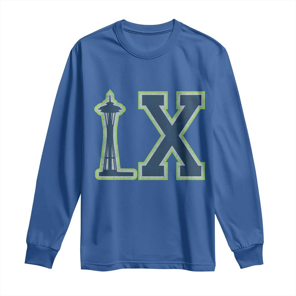 Seattle LX Game Day Washington Space Needle Sport Fan Long Sleeve Shirt TS11 Royal Blue Print Your Wear