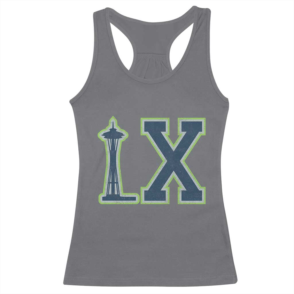 Seattle LX Game Day Washington Space Needle Sport Fan Racerback Tank Top TS11 Charcoal Print Your Wear