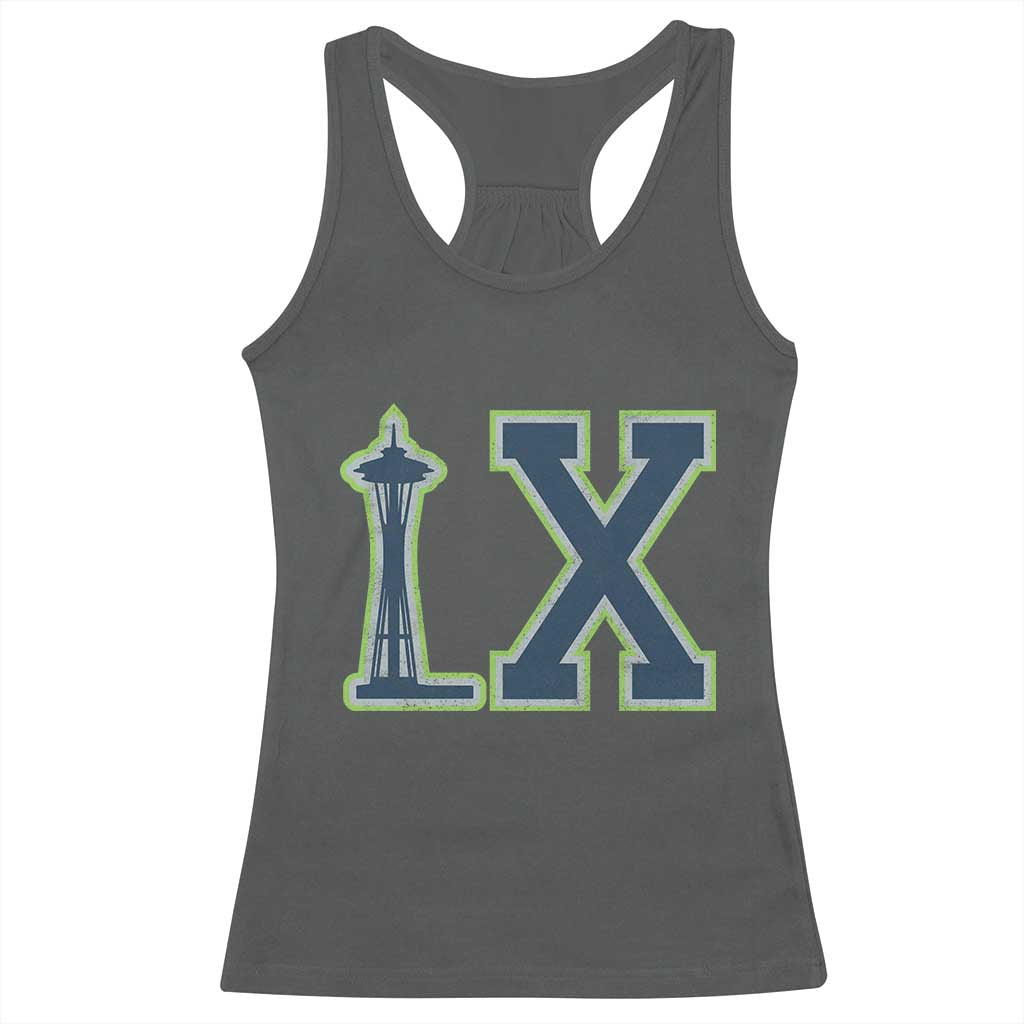 Seattle LX Game Day Washington Space Needle Sport Fan Racerback Tank Top TS11 Dark Heather Print Your Wear