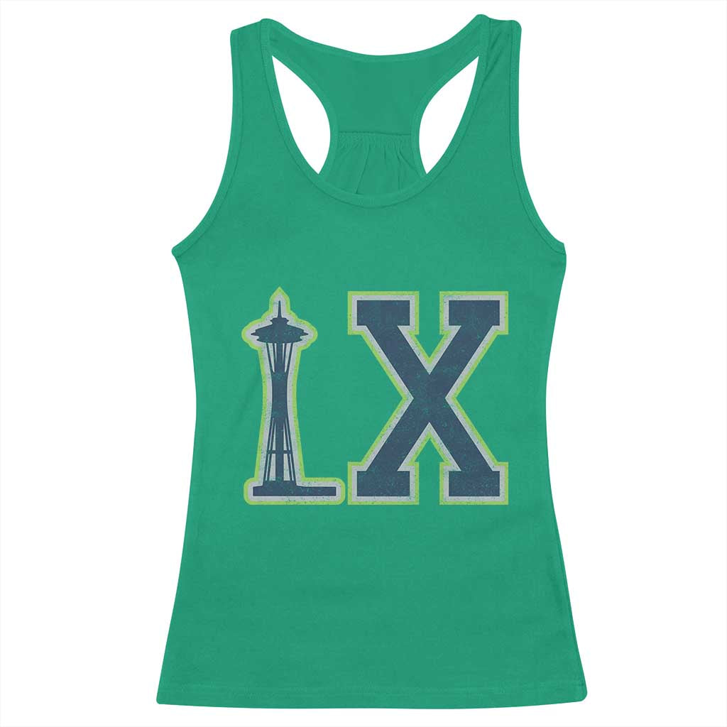 Seattle LX Game Day Washington Space Needle Sport Fan Racerback Tank Top TS11 Irish Green Print Your Wear