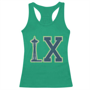 Seattle LX Game Day Washington Space Needle Sport Fan Racerback Tank Top TS11 Irish Green Print Your Wear