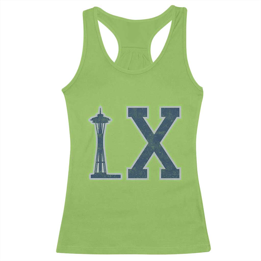 Seattle LX Game Day Washington Space Needle Sport Fan Racerback Tank Top TS11 Lime Print Your Wear